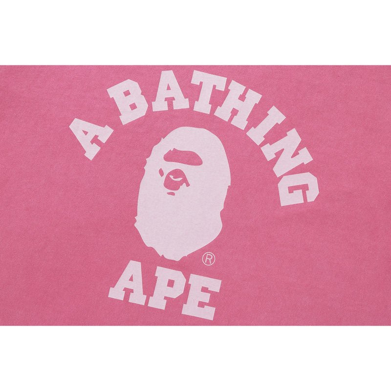 Men Bape College Overdye Tee Relaxed Fit Cut And Sewn Pink USA | JA7483843