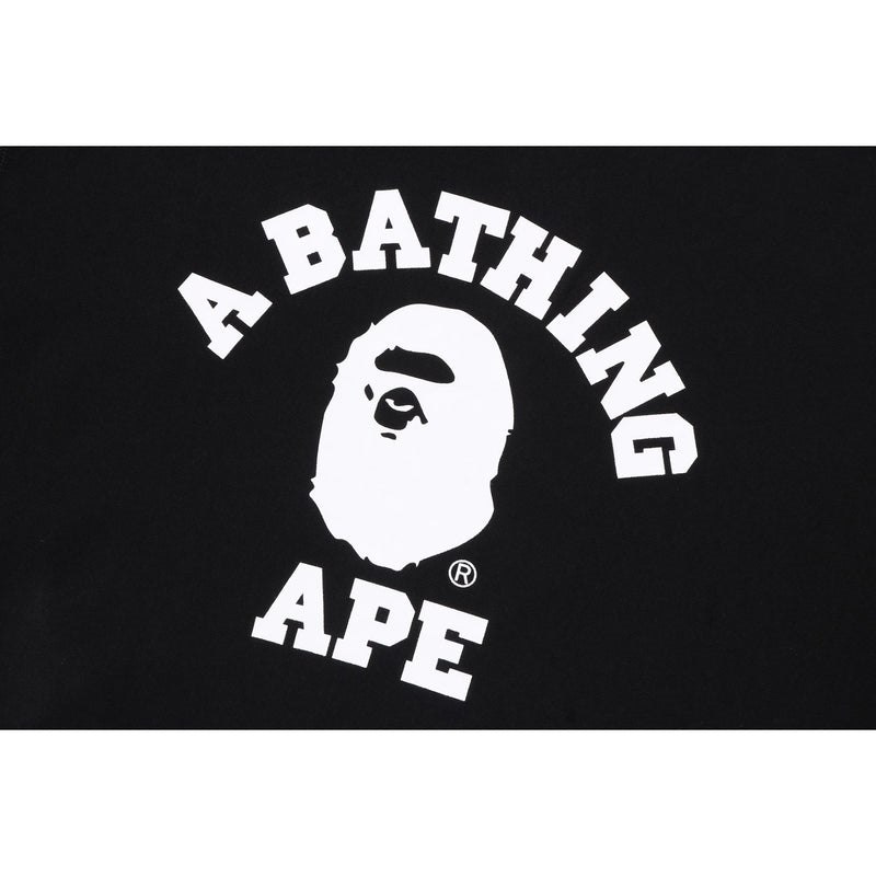 Men Bape College Relaxed Fit Crewneck Sweatshirts Black USA | HT3074004