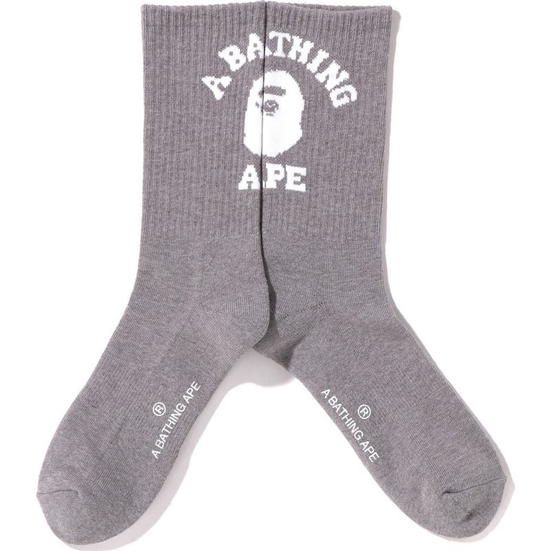 Men Bape College Socks Socks Gray USA | XM7877587