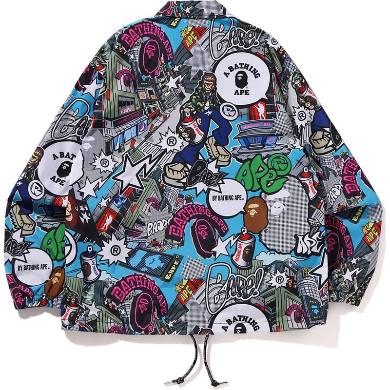 Men Bape Comic Art Coach Jacket Jackets Multicolor USA | MH2071501