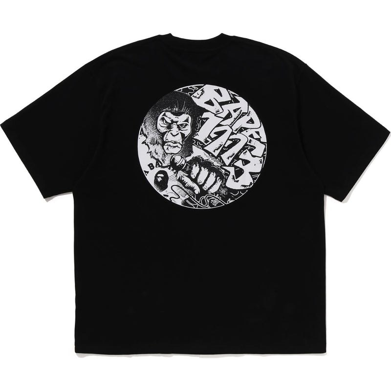 Men Bape Comics Graphic Tee Cut And Sewn Black USA | IM2911691