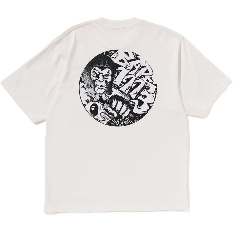 Men Bape Comics Graphic Tee Cut And Sewn White USA | ZO7467047