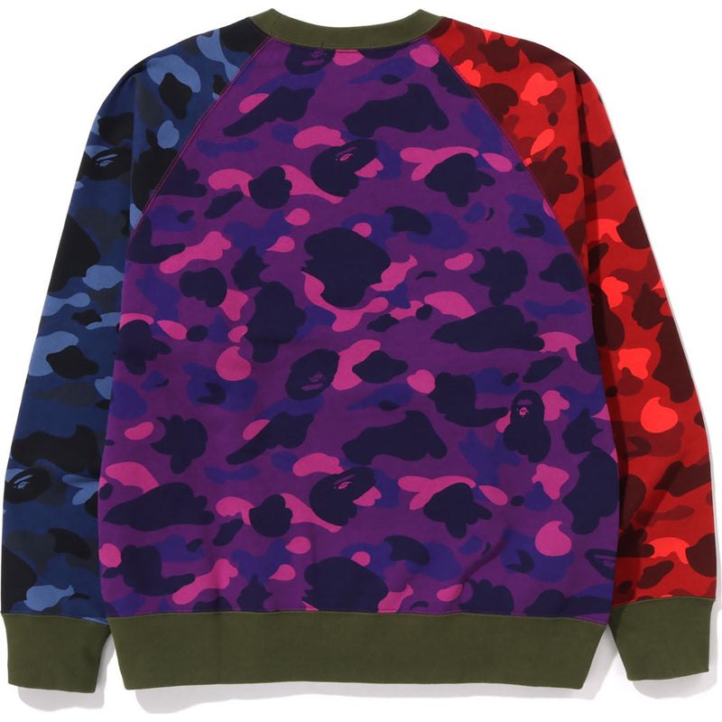 Men Bape Crazy Camo Relaxed Fit College Crewneck Sweatshirts Multicolor USA | SA9271621