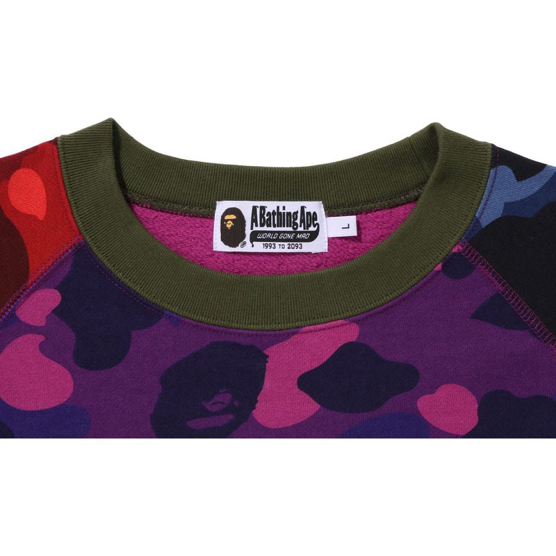 Men Bape Crazy Camo Relaxed Fit College Crewneck Sweatshirts Multicolor USA | SA9271621