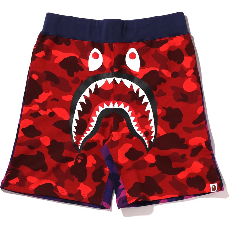 Men Bape Crazy Camo Shark Sweat Shorts Shorts Red USA | FQ7576456