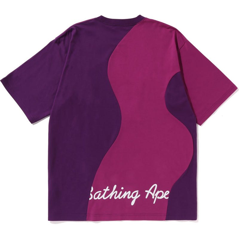 Men Bape Cutting College Relaxed Fit Tee Cut And Sewn Purple USA | YA3091801