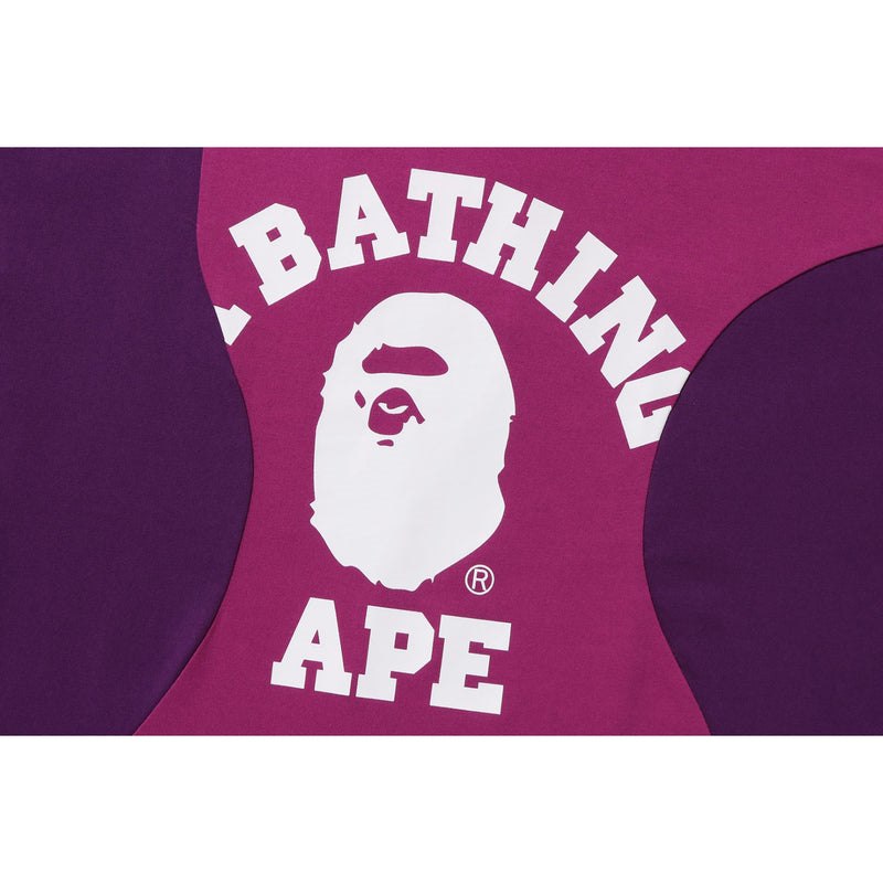 Men Bape Cutting College Relaxed Fit Tee Cut And Sewn Purple USA | YA3091801