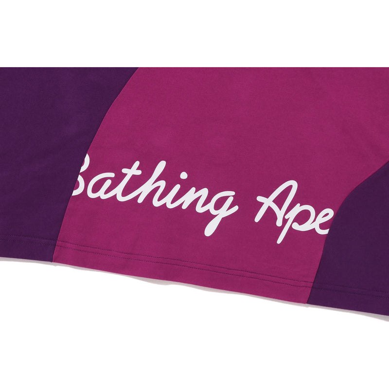 Men Bape Cutting College Relaxed Fit Tee Cut And Sewn Purple USA | YA3091801