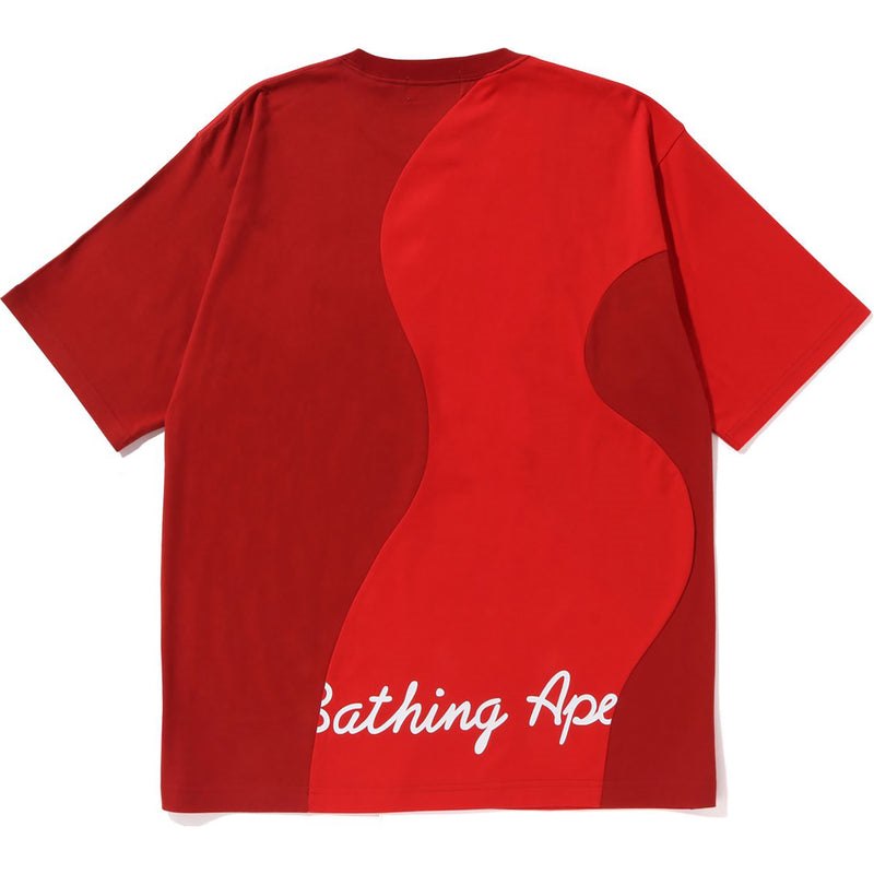 Men Bape Cutting College Relaxed Fit Tee Cut And Sewn Red USA | MC2867987