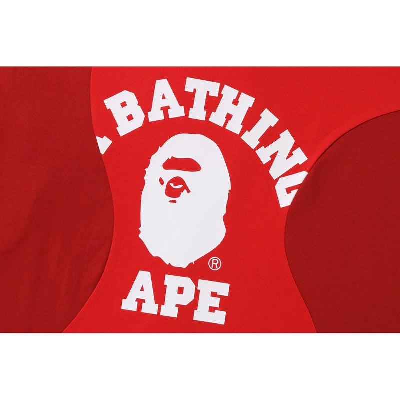 Men Bape Cutting College Relaxed Fit Tee Cut And Sewn Red USA | MC2867987