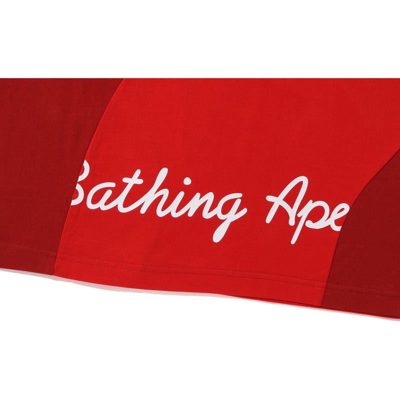 Men Bape Cutting College Relaxed Fit Tee Cut And Sewn Red USA | MC2867987