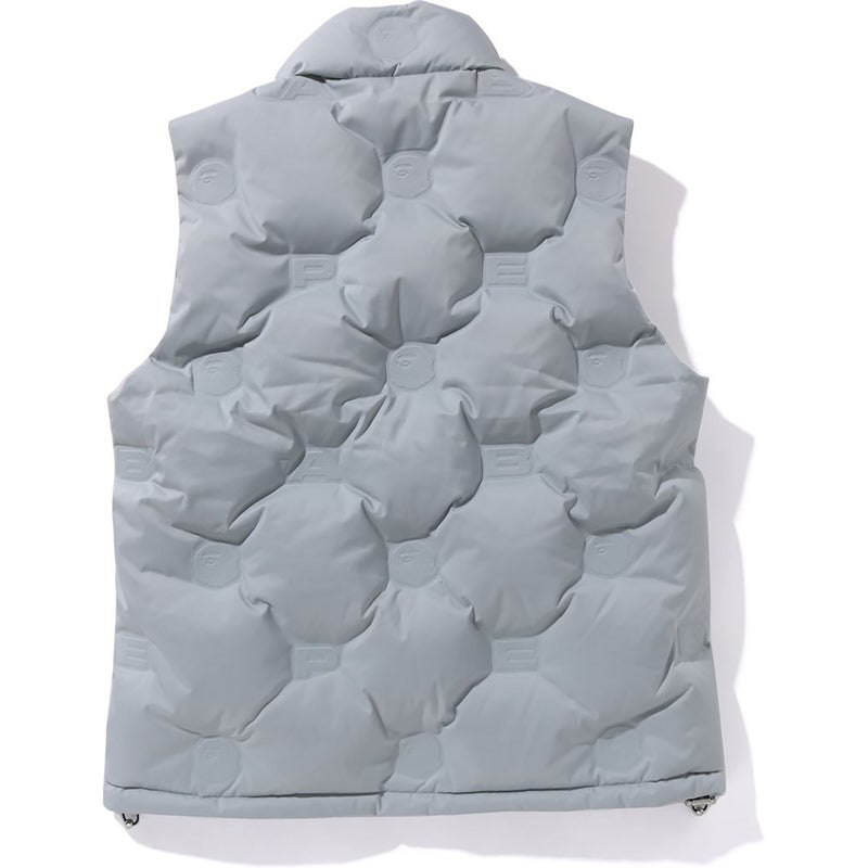 Men Bape Debossed Monogram Puffer Down Vest Jackets Grey USA | PN8031901