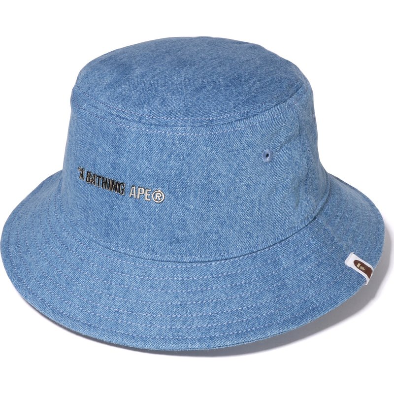 Men Bape Denim Bucket Hat Caps Light Indigo USA | NK5980190