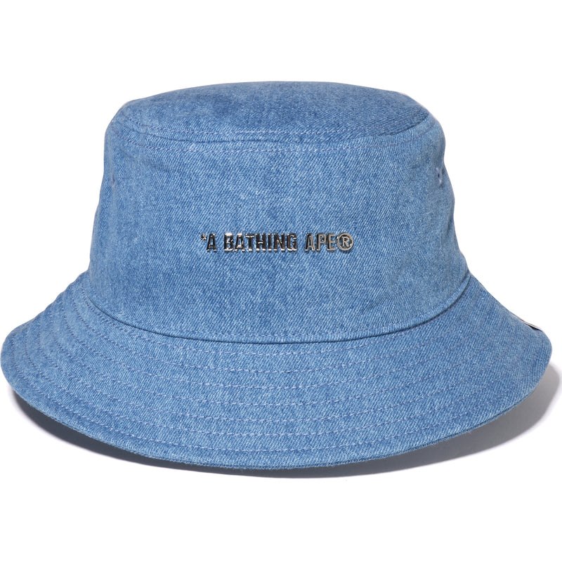 Men Bape Denim Bucket Hat Caps Light Indigo USA | NK5980190