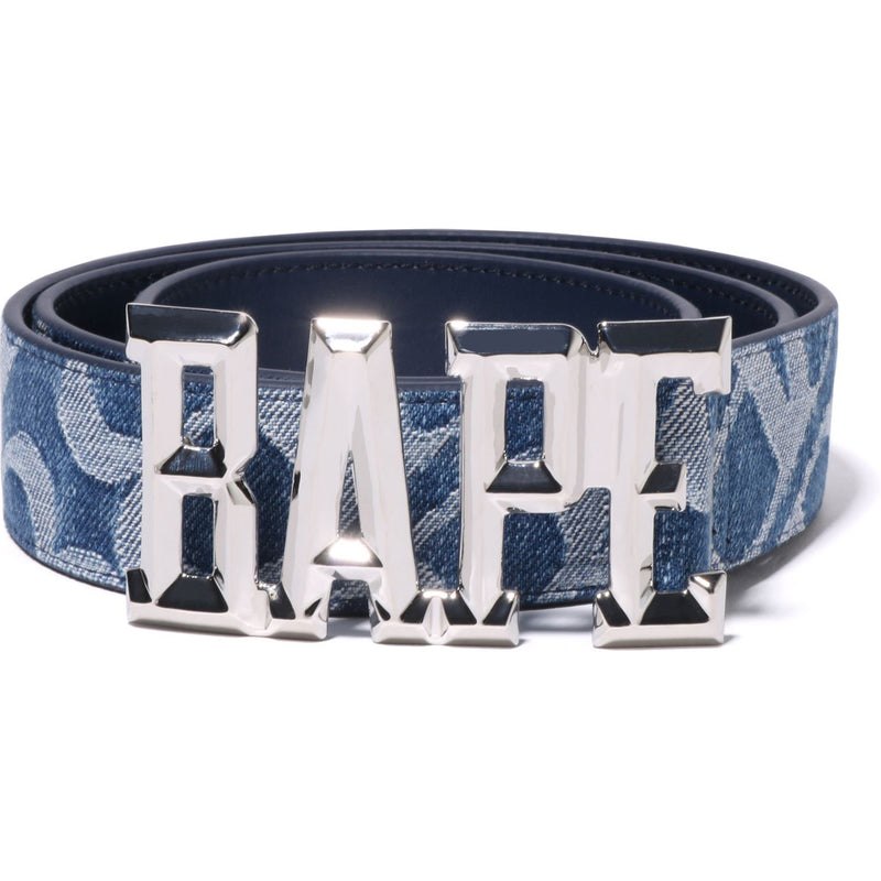 Men Bape Denim Monogram Belt Accessories Blue USA | YO6955995