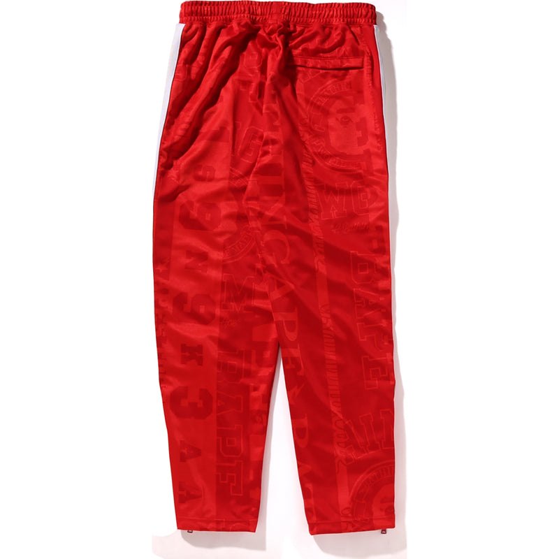 Men Bape Fans Scarf Track Pants Pants Red USA | PL4357137