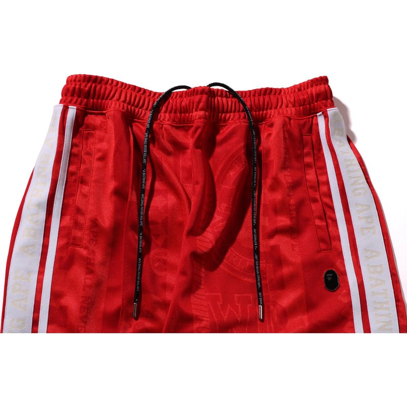 Men Bape Fans Scarf Track Pants Pants Red USA | PL4357137