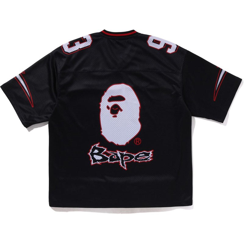 Men Bape Football Relaxed Fit Tee Cut And Sewn Black USA | CS4780570