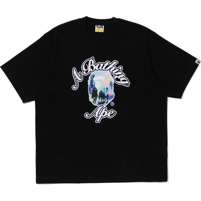 Men Bape Forbidden Zone Ape Head Tee Cut And Sewn Black USA | ES1342732