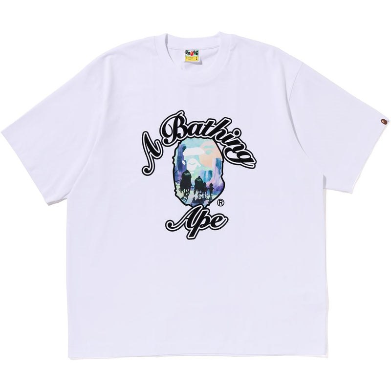 Men Bape Forbidden Zone Ape Head Tee Cut And Sewn White USA | LI9686366