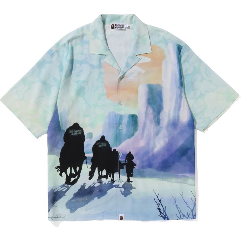 Men Bape Forbidden Zone Hawaiian Shirt Shirts Multicolor USA | AO3904294