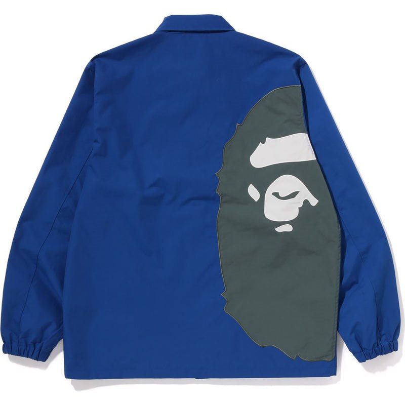 Men Bape Giant Ape Head Coach Jacket Jackets Blue USA | OR8330230