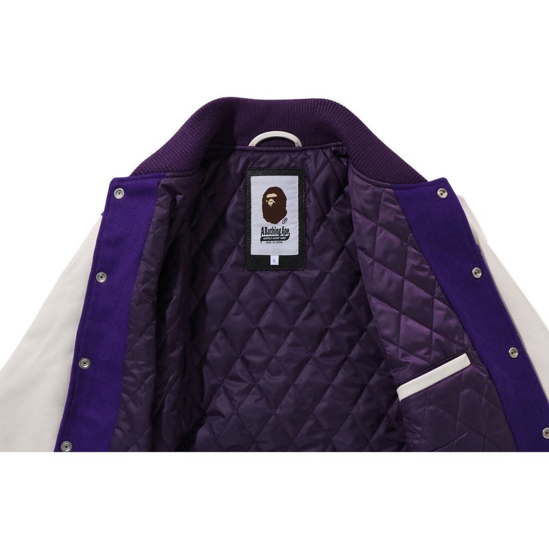 Men Bape Giant Ape Head Varsity Jacket Jackets Purple USA | NB4202722