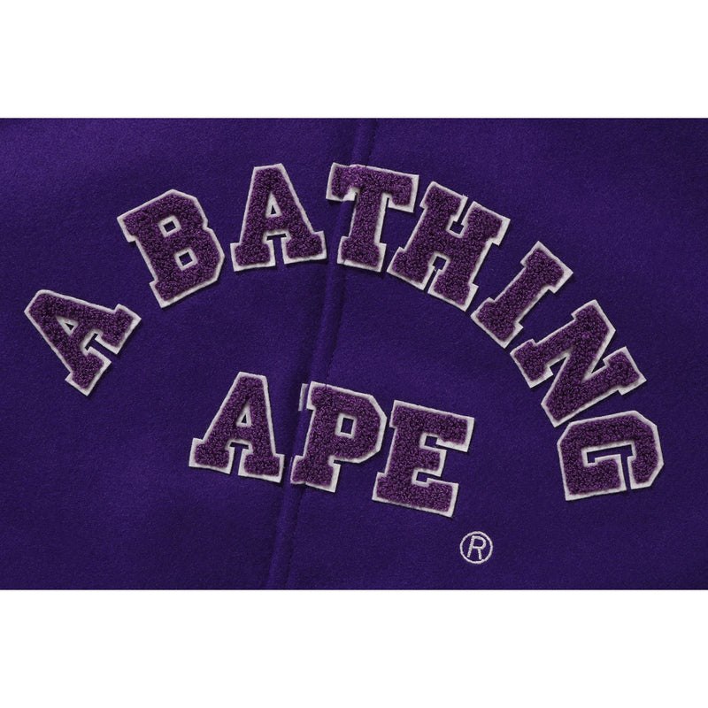 Men Bape Giant Ape Head Varsity Jacket Jackets Purple USA | NB4202722