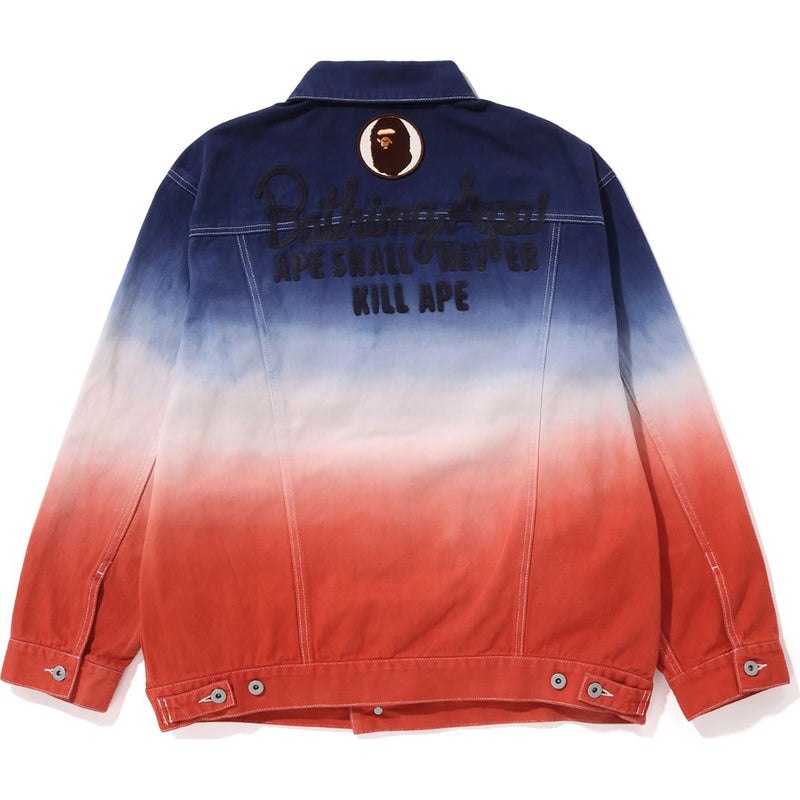 Men Bape Gradation Champion Loose Fit Denim Jacket Jackets Multicolor USA | CQ0293723