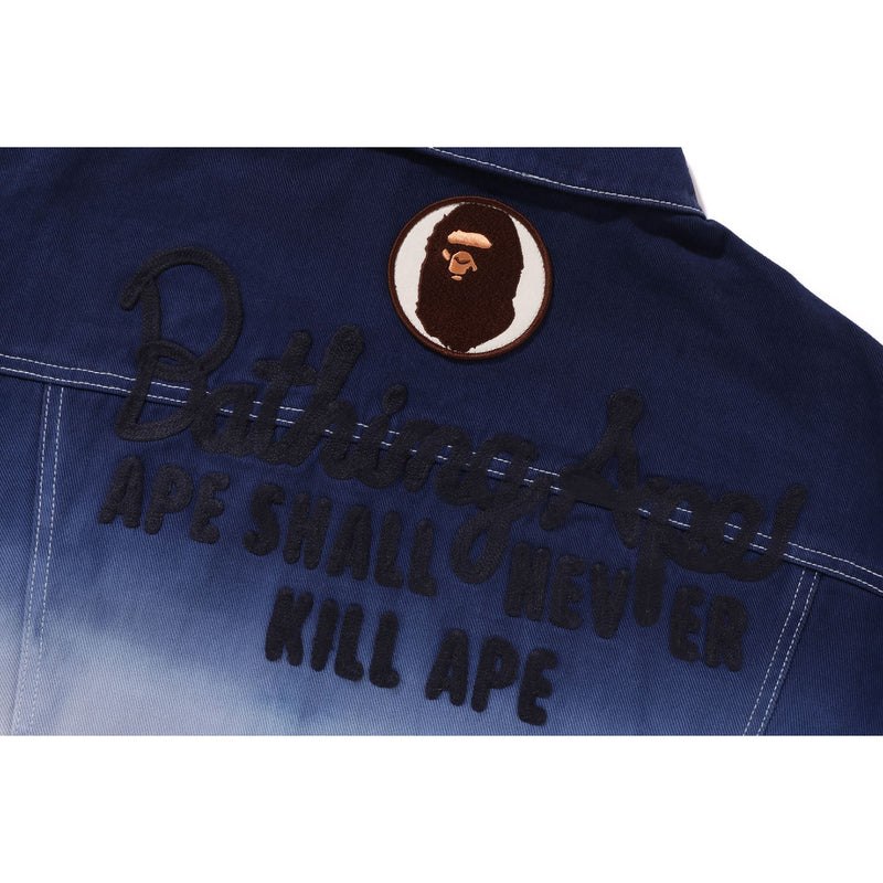 Men Bape Gradation Champion Loose Fit Denim Jacket Jackets Multicolor USA | CQ0293723