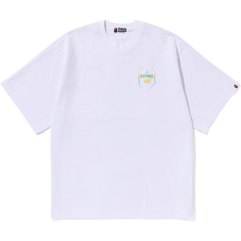 Men Bape Gradient T-block Oversized Tee Cut And Sewn White USA | QX3282822