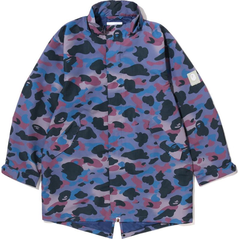 Men Bape Grid Camo Relaxed Fit Fish Tail Coat Jackets Purple USA | ML6568058