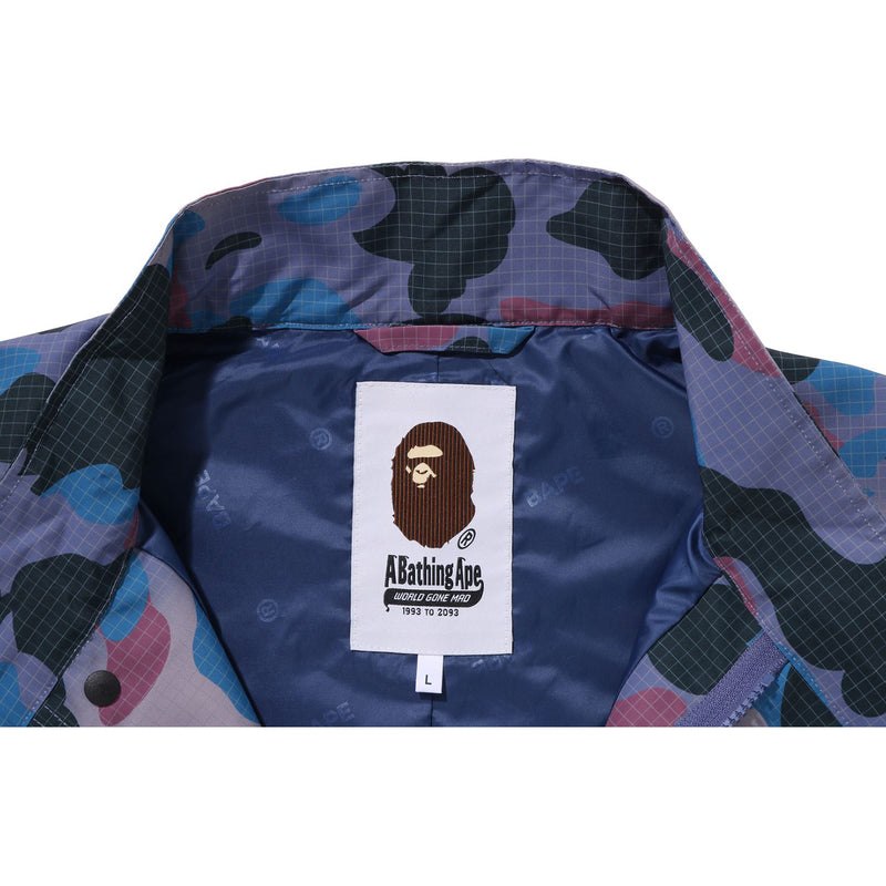 Men Bape Grid Camo Relaxed Fit Fish Tail Coat Jackets Purple USA | ML6568058