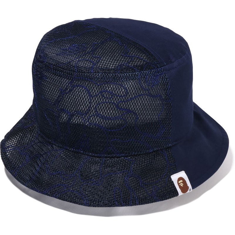 Men Bape Half Mesh Bucket Hat Caps Navy USA | JQ7895385