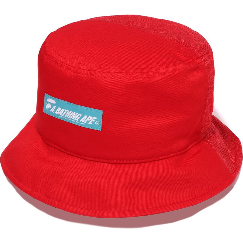 Men Bape Half Mesh Bucket Hat Caps Red USA | CI7516756