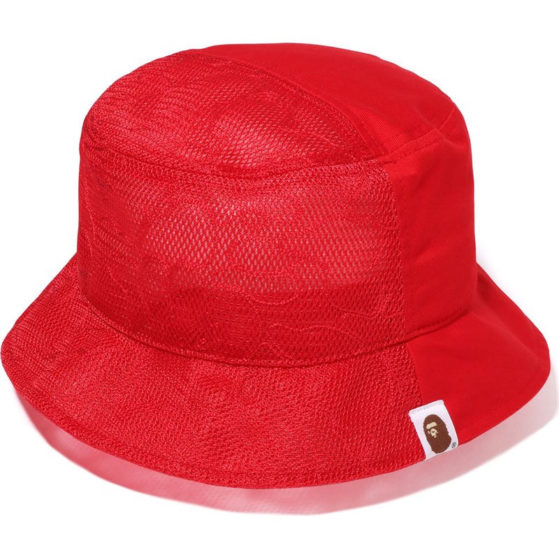 Men Bape Half Mesh Bucket Hat Caps Red USA | CI7516756