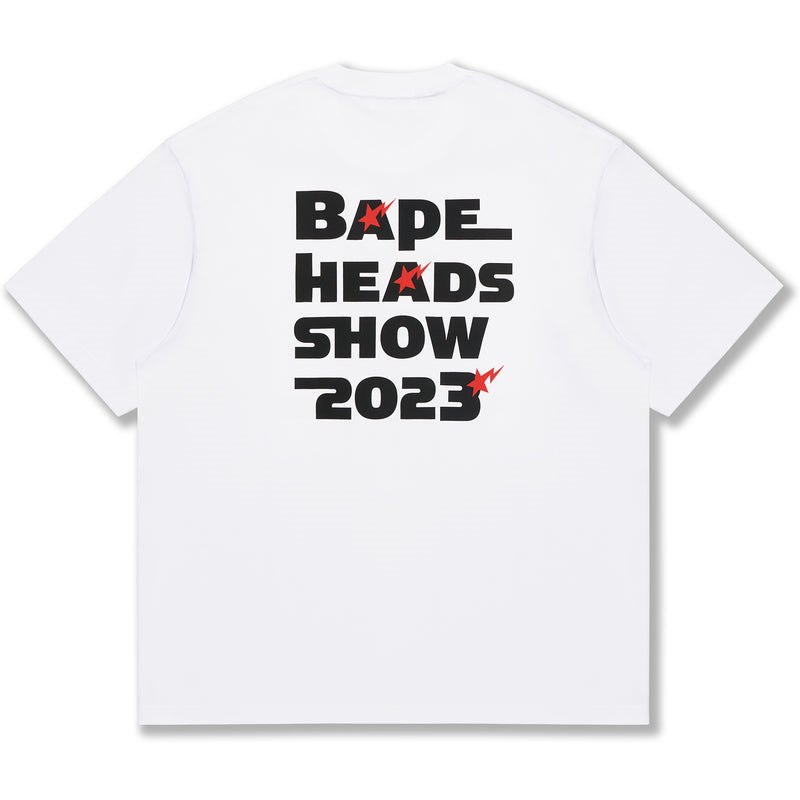 Men Bape Heads Show Relaxed Fit Tee Cut And Sewn White USA | GM9938898