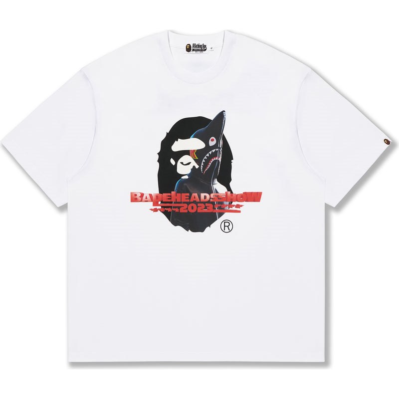 Men Bape Heads Show Relaxed Fit Tee Cut And Sewn White USA | GM9938898