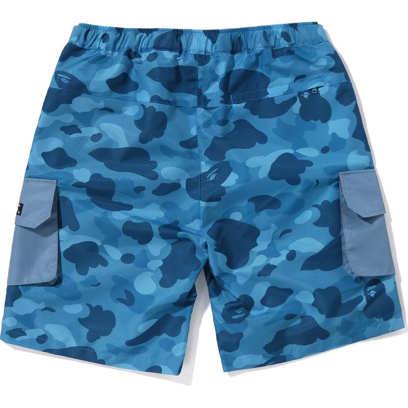 Men Bape Honeycomb Camo Cargo Shorts Shorts Blue USA | BM4824184