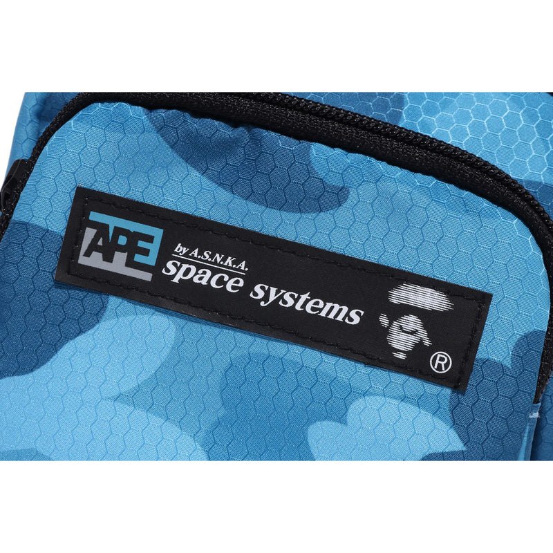 Men Bape Honeycomb Camo Mini Shoulder Bag Bags Blue USA | UY1579359