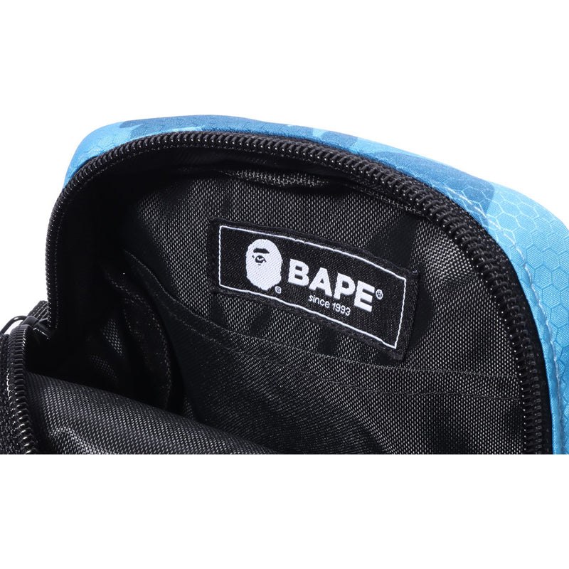 Men Bape Honeycomb Camo Mini Shoulder Bag Bags Blue USA | UY1579359