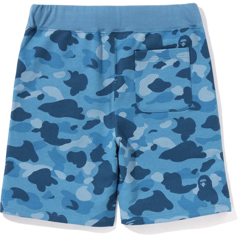 Men Bape Honeycomb Camo Shark Sweat Shorts Shorts Blue USA | LR2309139