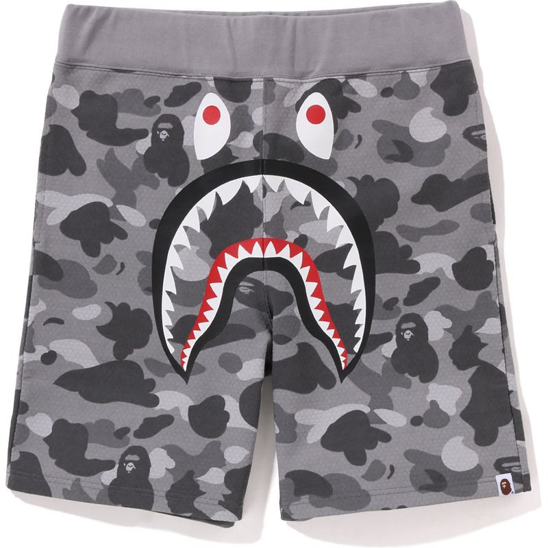 Men Bape Honeycomb Camo Shark Sweat Shorts Shorts Grey USA | JG0058508