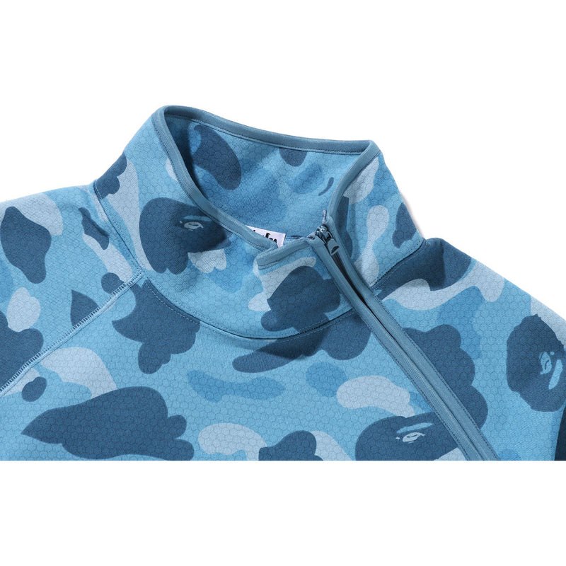 Men Bape Honeycomb Camo Side Zip Crewneck Sweatshirts Blue USA | EX5295425