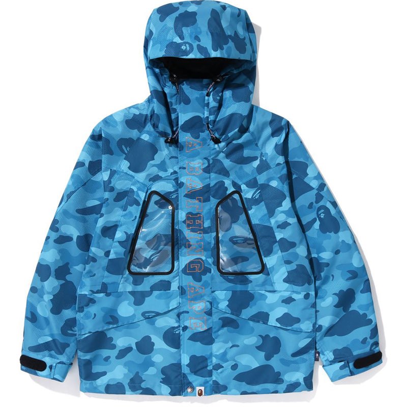 Men Bape Honeycomb Camo Snowboard Jacket Jackets Blue USA | QH0955795