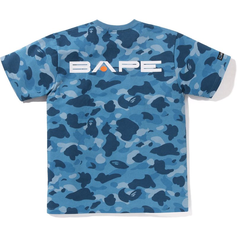 Men Bape Honeycomb Camo Tee Cut And Sewn Blue USA | UV2185415