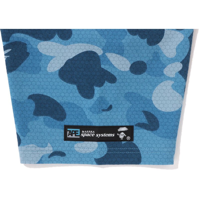 Men Bape Honeycomb Camo Tee Cut And Sewn Blue USA | UV2185415