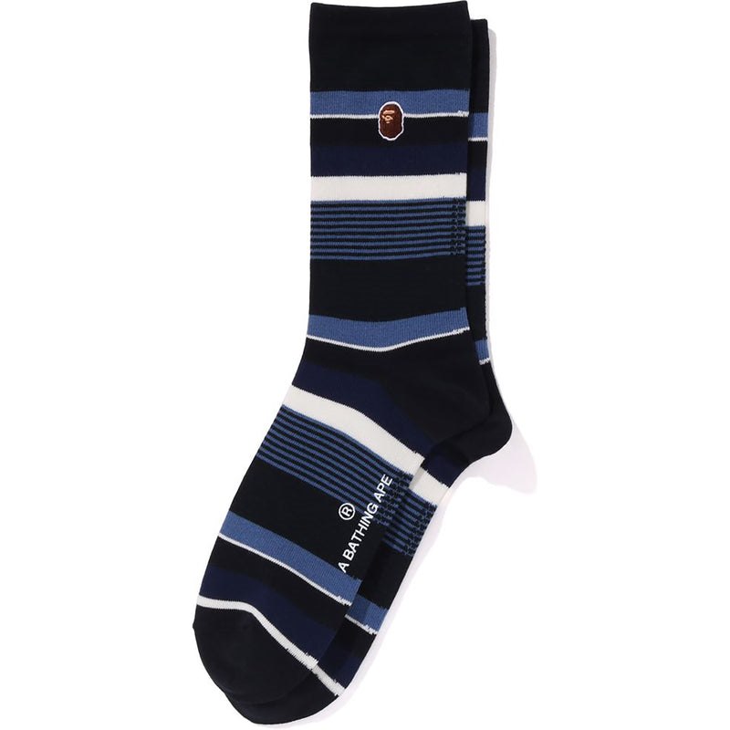 Men Bape Hoop Socks Socks Navy USA | XM7134314