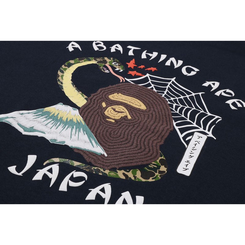 Men Bape Japanese Culture Tee Cut And Sewn Navy USA | ET6951291