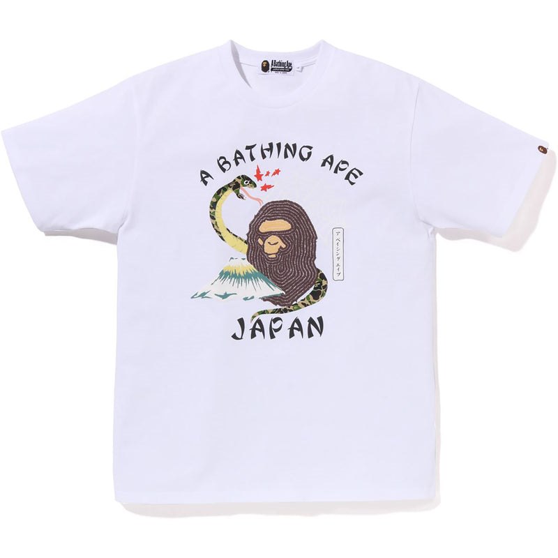 Men Bape Japanese Culture Tee Cut And Sewn White USA | WY9408048